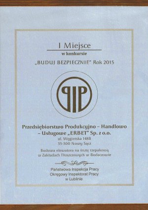 PIP w Lublinie "BUDUJ BEZPIECZNIE" 2015 I MIEJSCE