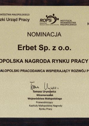 Nominacja do Małopolskiej Nagrody Rynku Pracy 2020