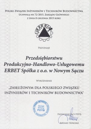 Wyróżnienie PZITB